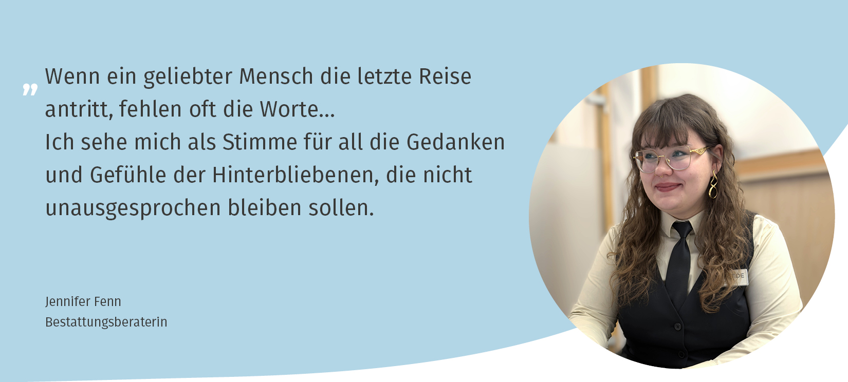 Bestattungsberaterin Jennifer Fenn bietet bei Bestattungen Friede Würzburg persönliche und freie Trauerreden an
